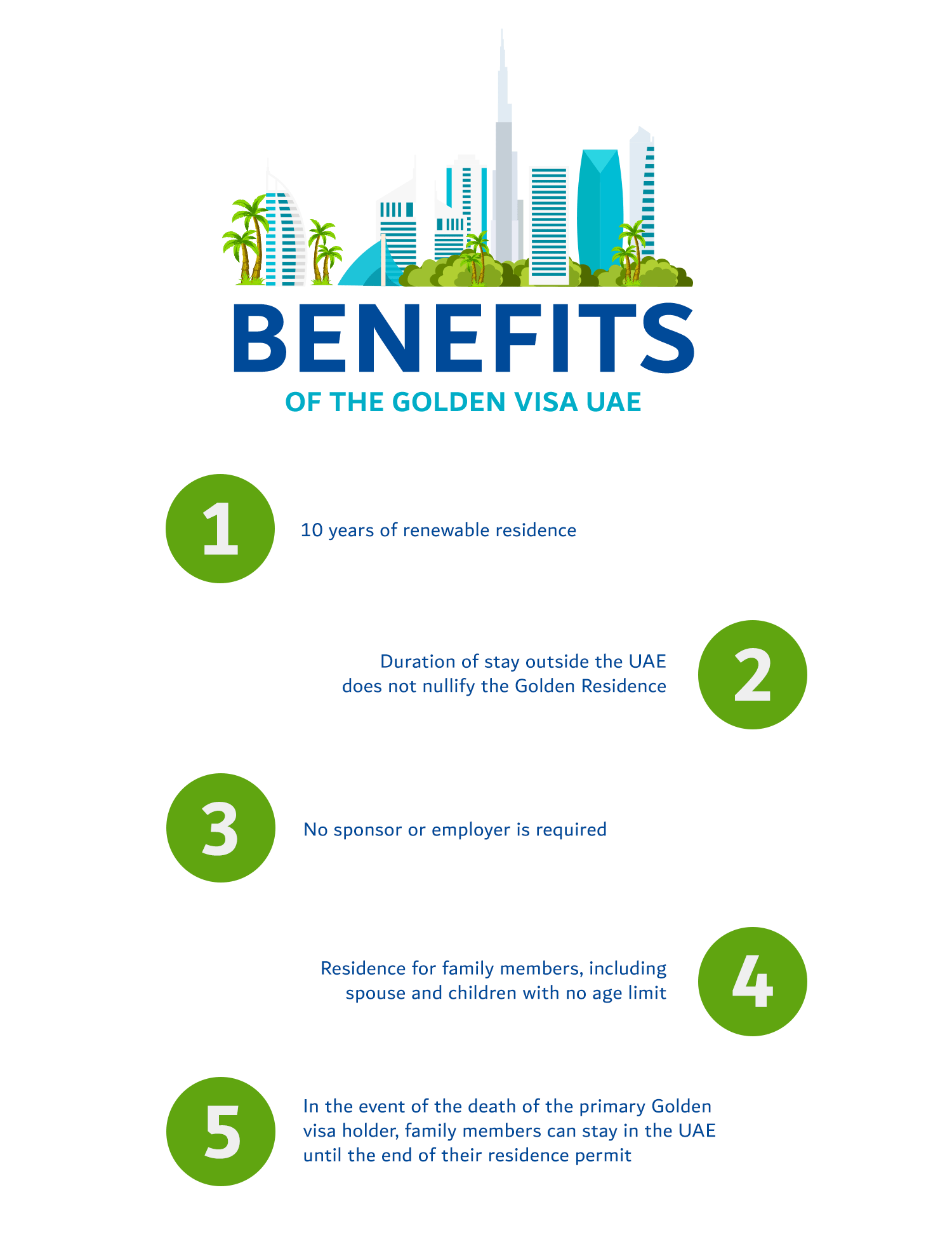 Benefits of the Golden VISA UAE